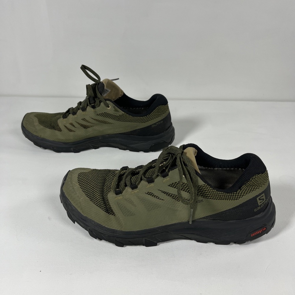 Salomon Outline GTX Low Trail Running Hiking Olive Black Outdoors Mens 10.5